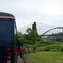 Bus at the Wheeling Bridge
